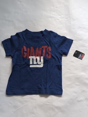 NFL Kids Blue NY Giants Tee with Red and White Logo Cruz 80 - 18M